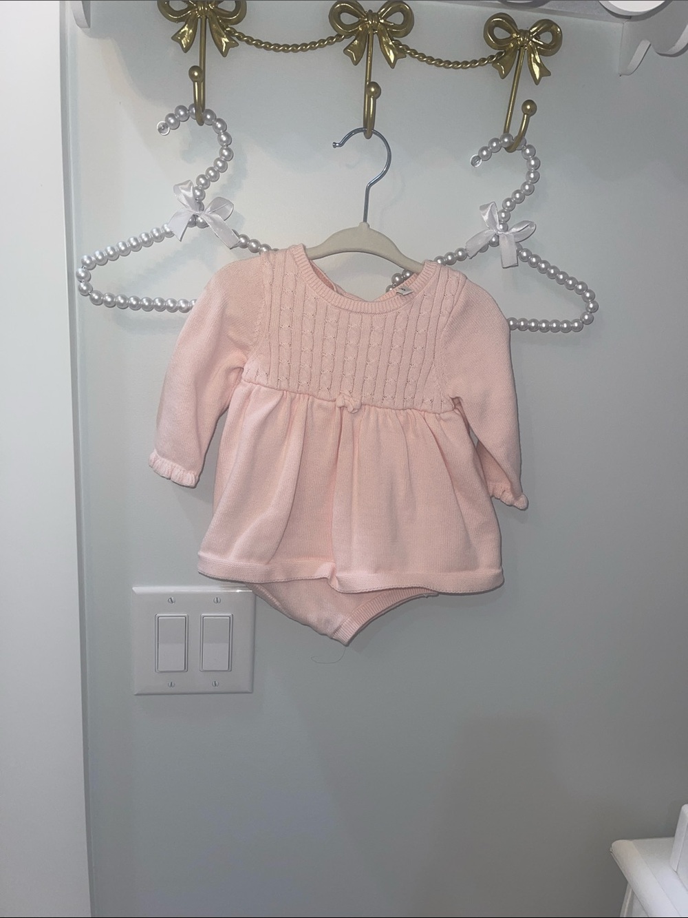 Janie and Jack Baby Pink Knit Dress with Bodysuit